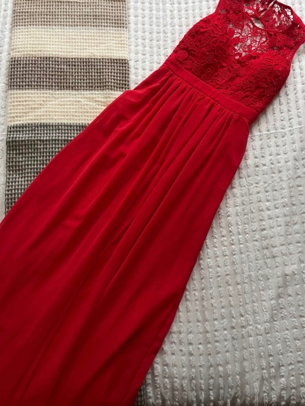 Formal Red One Back Maxi Dress